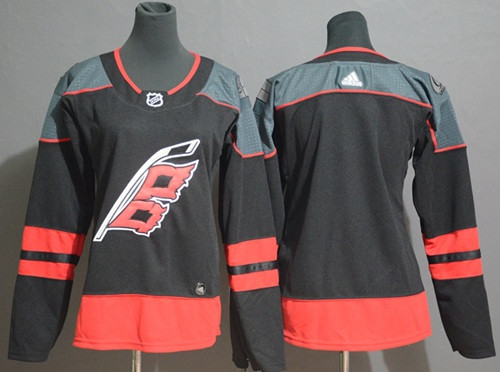 Hurricanes Blank Black Alternate Authentic Women's Stitched Hockey Jersey