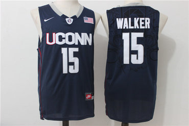 Huskies #15 Kemba Walker Blue Basketball Stitched NCAA Jersey