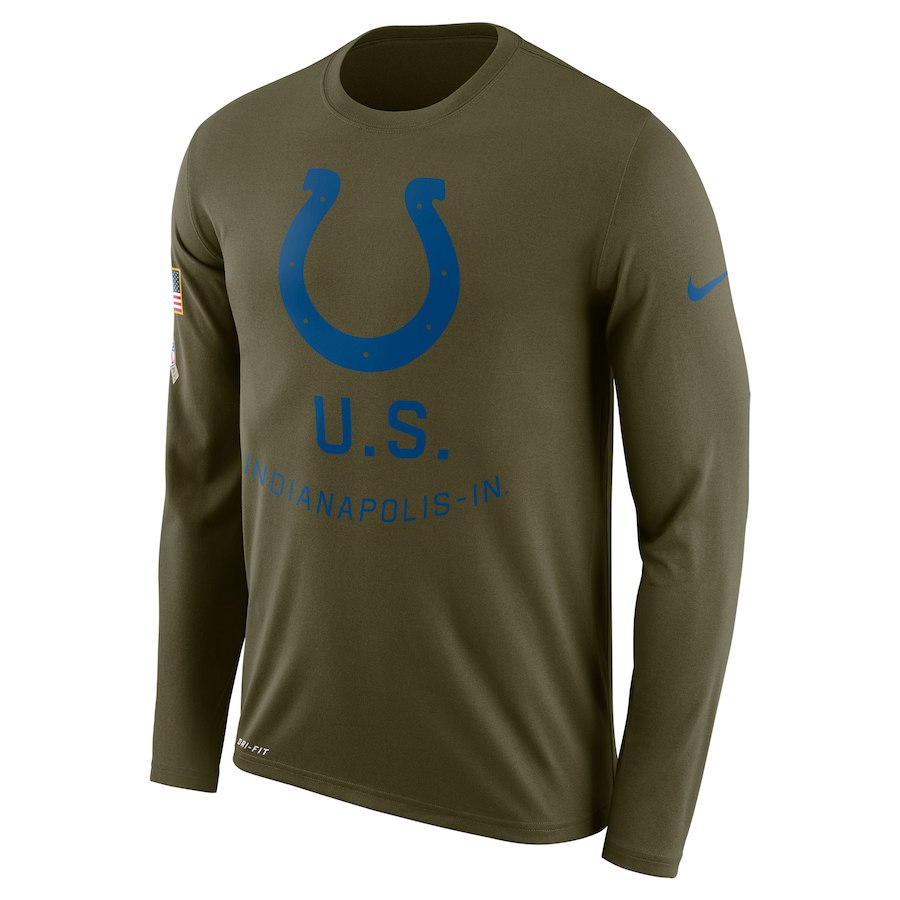Indianapolis Colts Nike Salute To Service Sideline Legend Performance Long Sleeve T-Shirt Olive Indianapolis Colts Nike Salute To Service Sideline Legend Performance Long Sleeve T-Shirt Olive
