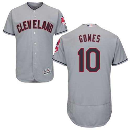Indians #10 Yan Gomes Grey Flexbase Authentic Collection Stitched MLB Jersey Indians #10 Yan Gomes Grey Flexbase Authentic Collection Stitched MLB Jersey