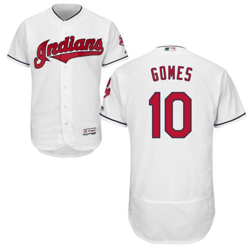 Indians #10 Yan Gomes White Flexbase Authentic Collection Stitched MLB Jersey Indians #10 Yan Gomes White Flexbase Authentic Collection Stitched MLB Jersey