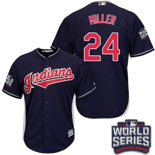 Indians #24 Andrew Miller Navy Blue Alternate 2016 World Series Bound Stitched Youth MLB Jersey Indians #24 Andrew Miller Navy Blue Alternate 2016 World Series Bound Stitched Youth MLB Jersey