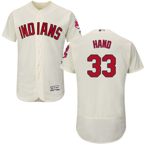 Indians #33 Brad Hand Cream Flexbase Authentic Collection Stitched Baseball Jersey