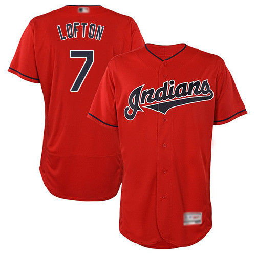 Indians #7 Kenny Lofton Red Flexbase Authentic Collection Stitched Baseball Jersey Indians #7 Kenny Lofton Red Flexbase Authentic Collection Stitched Baseball Jersey