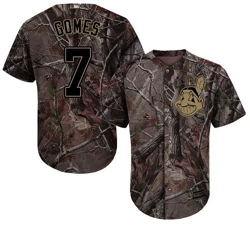 Indians #7 Yan Gomes Camo Realtree Collection Cool Base Stitched Baseball Jersey Indians #7 Yan Gomes Camo Realtree Collection Cool Base Stitched Baseball Jersey