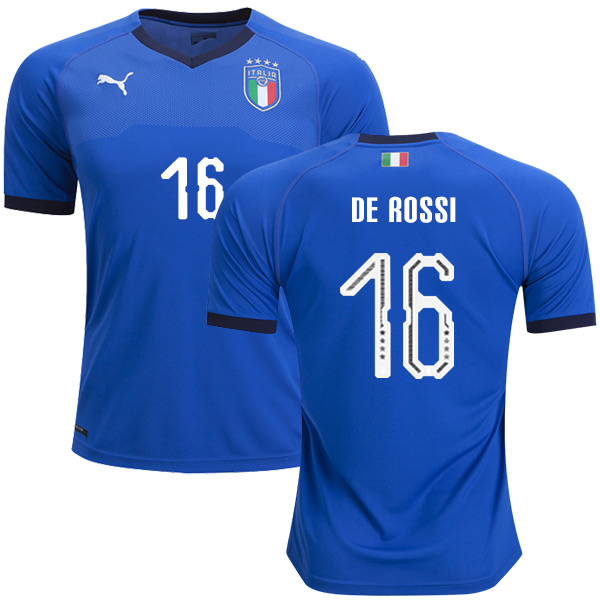 Italy #16 De Rossi Home Soccer Country Jersey Italy #16 De Rossi Home Soccer Country Jersey