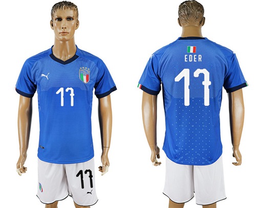Italy #17 Eder Home Soccer Country Jersey Italy #17 Eder Home Soccer Country Jersey