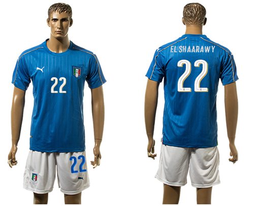 Italy #22 EL Shaarawy Home Soccer Country Jersey Italy #22 EL Shaarawy Home Soccer Country Jersey