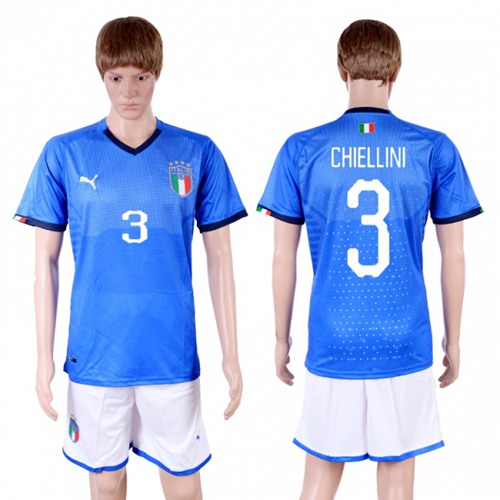 Italy #3 Chiellini Home Soccer Country Jersey Italy #3 Chiellini Home Soccer Country Jersey