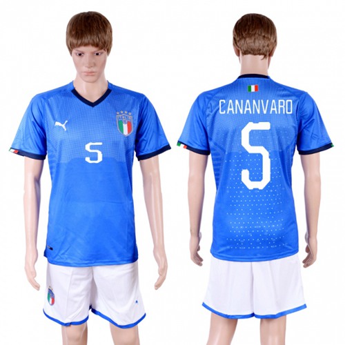Italy #5 Cananvaro Home Soccer Country Jersey Italy #5 Cananvaro Home Soccer Country Jersey