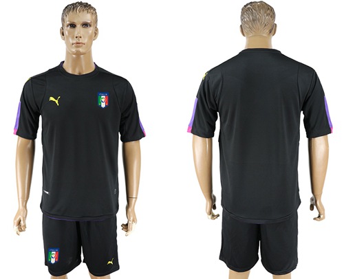 Italy Blank Black Goalkeeper Soccer Country Jersey Italy Blank Black Goalkeeper Soccer Country Jersey