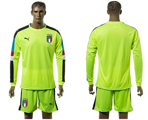 Italy Blank Shiny Green Long Sleeves Goalkeeper Soccer Country Jersey Italy Blank Shiny Green Long Sleeves Goalkeeper Soccer Country Jersey