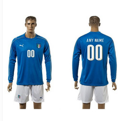 Italy Personalized Home Long Sleeve Soccer Country Jersey