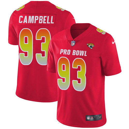 Jaguars #93 Calais Campbell Red Youth Stitched Football Limited AFC 2019 Pro Bowl Jersey