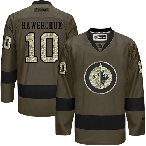 Jets #10 Dale Hawerchuk Green Salute to Service Stitched NHL Jersey Jets #10 Dale Hawerchuk Green Salute to Service Stitched NHL Jersey