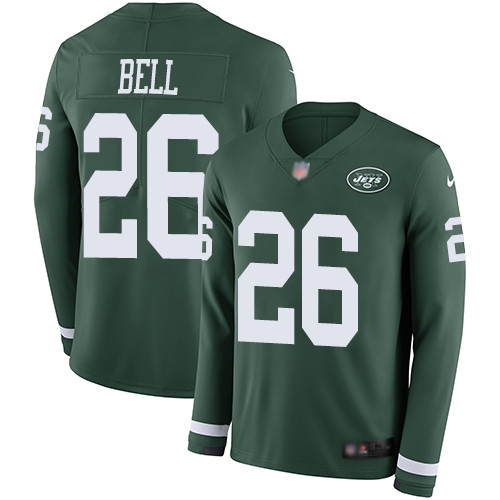 Jets #26 Le'Veon Bell Green Team Color Men's Stitched Football Limited Therma Long Sleeve Jersey Jets #26 Le'Veon Bell Green Team Color Men's Stitched Football Limited Therma Long Sleeve Jersey