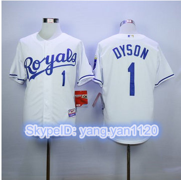 Kansas City Royals #1 Jarrod Dyson White Cool Base Stitched MLB Jersey