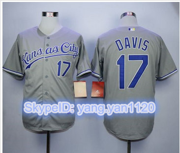 Kansas City Royals #17 Wade Davis Grey Cool Base Stitched MLB Jersey
