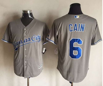 Kansas City Royals #6 Lorenzo Cain New Grey Cool Base Stitched MLB Jersey