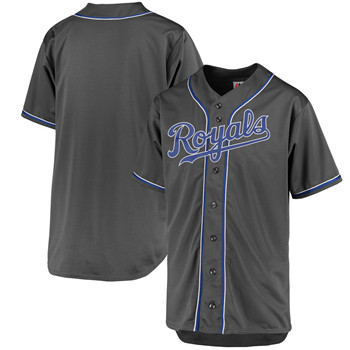 Kansas City Royals Gray Customized Men MLB Jersey