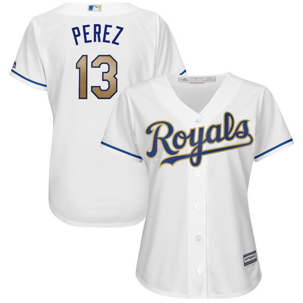 Kansas City Royals Salvador Perez Customized Women MLB Jersey 