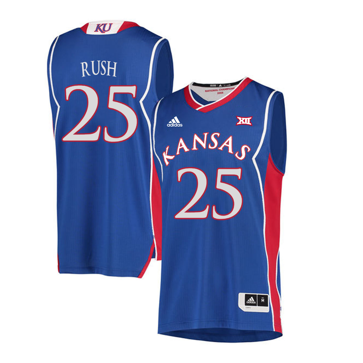Kansas Jayhawks #25 Brandon Rush Blue Throwback College Basketball Jersey