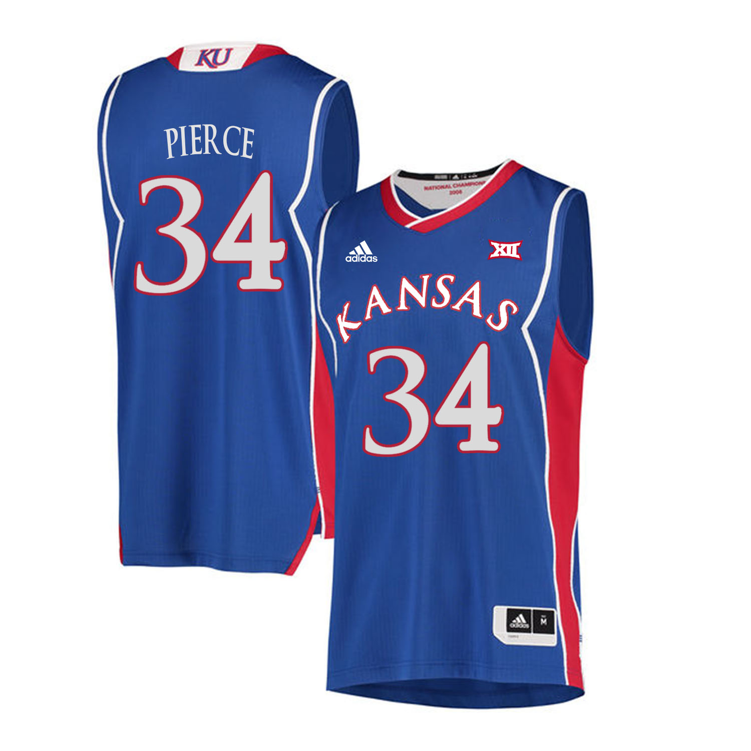 Kansas Jayhawks #34 Paul Pierce Blue Throwback College Basketball Jersey
