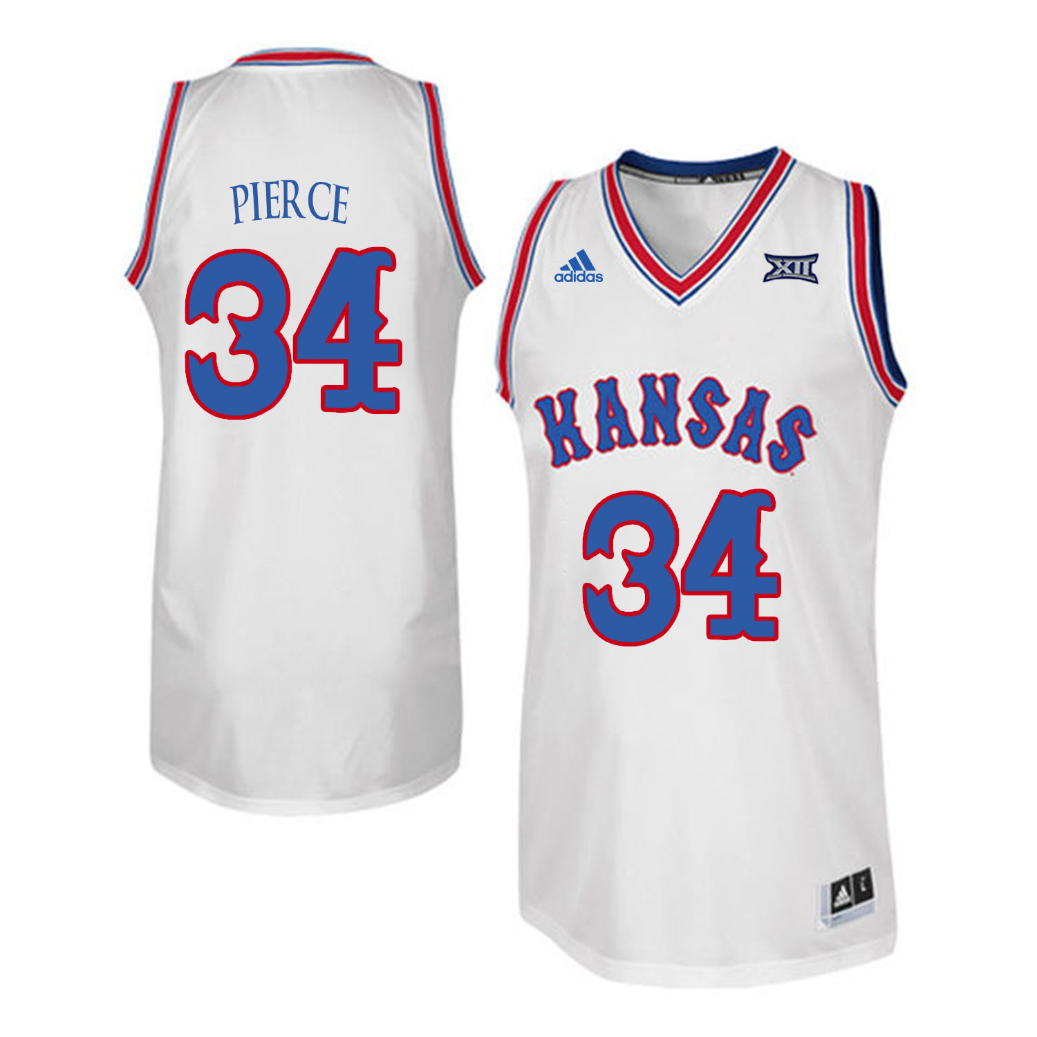 Kansas Jayhawks #34 Paul Pierce White Throwback College Basketball Jersey