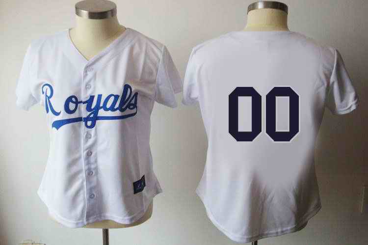 Kansas Royals Blank White Women Custom Jerseys