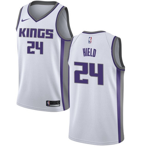 Kings #24 Buddy Hield White Youth Basketball Swingman Association Edition Jersey