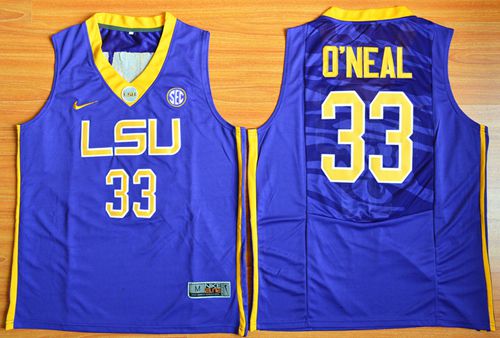 LSU Tigers #33 Shaquille O'Neal Purple Basketball Stitched NCAA Jersey LSU Tigers #33 Shaquille O'Neal Purple Basketball Stitched NCAA Jersey
