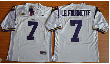 LSU Tigers #7 Leonard Fournette White Stitched NCAA Jersey
