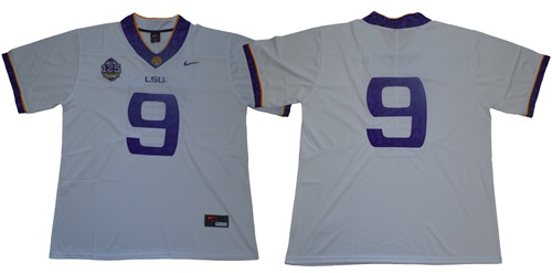 LSU Tigers #9 Joe Burrow White 125 Seasons Limited Stitched NCAA LSU Tigers #9 Joe Burrow White 125 Seasons Limited Stitched NCAA