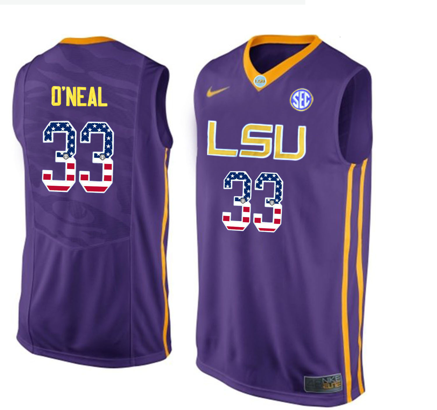 LSU Tigers 33 Shaquille O'Neal Purple Youth College Basketball Jersey