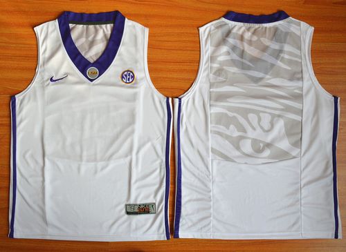 LSU Tigers Blank White Basketball Stitched NCAA Jersey LSU Tigers Blank White Basketball Stitched NCAA Jersey
