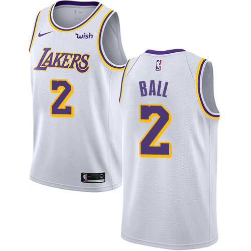 Lakers #2 Lonzo Ball White Women's Basketball Swingman Association Edition Jersey Lakers #2 Lonzo Ball White Women's Basketball Swingman Association Edition Jersey