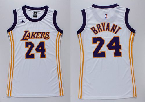Lakers #24 Kobe Bryant White Women's Dress Stitched NBA Jersey Lakers #24 Kobe Bryant White Women's Dress Stitched NBA Jersey