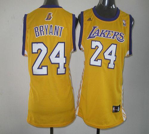 Lakers #24 Kobe Bryant Yellow Women's Home Stitched NBA Jersey Lakers #24 Kobe Bryant Yellow Women's Home Stitched NBA Jersey