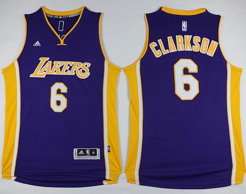 Lakers #6 Jordan Clarkson Purple Stitched NBA Jersey Lakers #6 Jordan Clarkson Purple Stitched NBA Jersey