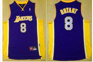Lakers #8 Kobe Bryant Purple Nike Throwback Stitched NBA Jersey