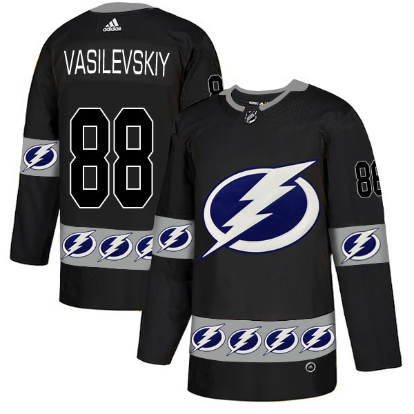 Lightning 88 Andrei Vasilevskiy Black Team Logos Fashion Adidas Jersey Lightning 88 Andrei Vasilevskiy Black Team Logos Fashion Adidas Jersey