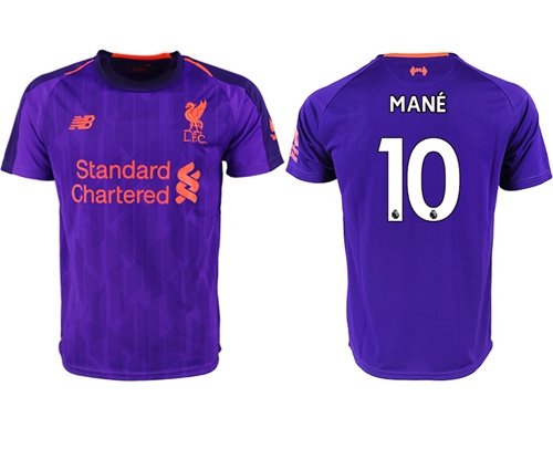 Liverpool #10 Mane Away Soccer Club Jersey