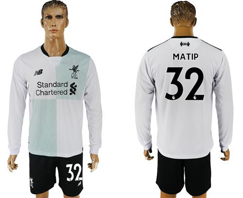 Liverpool #32 Matip Away Long Sleeves Soccer Club Jersey