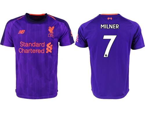 Liverpool #7 Milner Away Soccer Club Jersey
