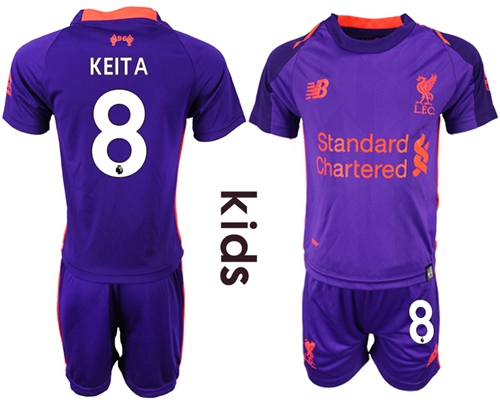 Liverpool #8 Keita Away Kid Soccer Club Jersey