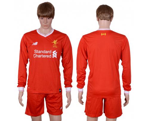 Liverpool Blank Home Long Sleeves Soccer Club Jersey Liverpool Blank Home Long Sleeves Soccer Club Jersey