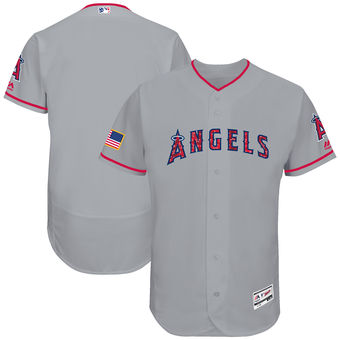 Los Angeles Angels of Anaheim Majestic 2017 Stars & Stripes Authentic Collection FlexBase Team Jersey - Gray