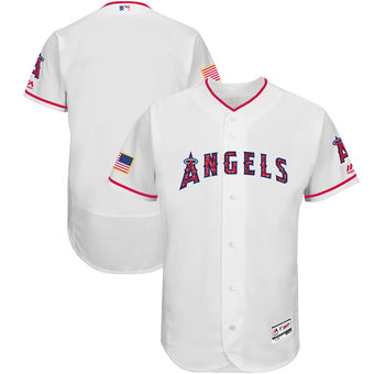 Los Angeles Angels of Anaheim Majestic 2017 Stars & Stripes Authentic Collection FlexBase Team Jersey - White