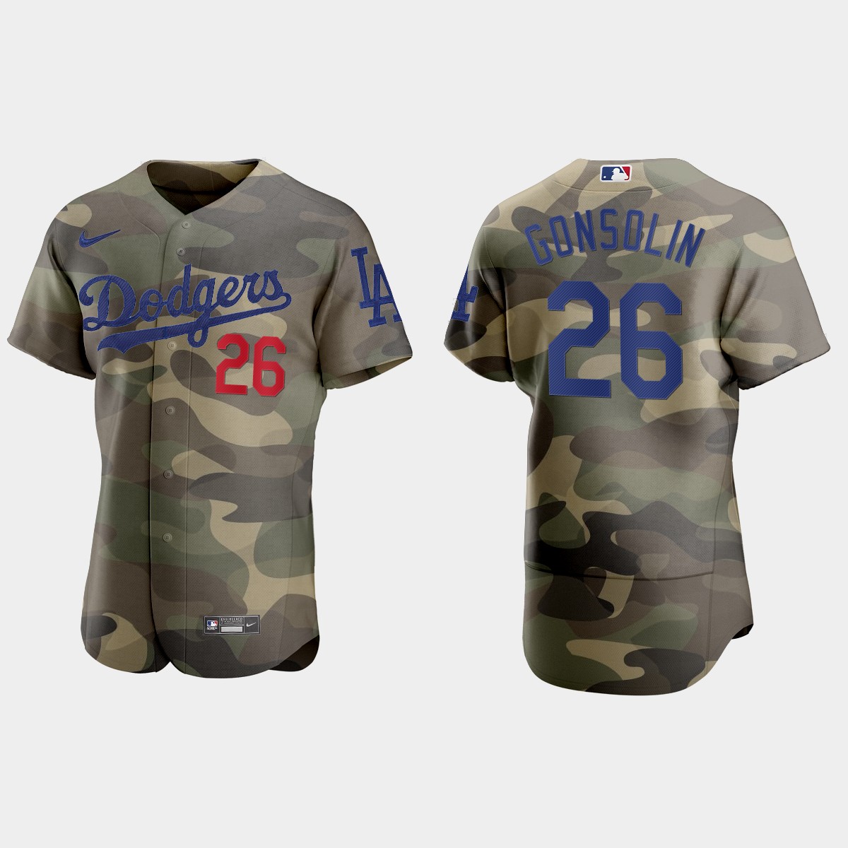 Los Angeles Dodgers #26 Tony Gonsolin Men's Nike 2021 Armed Forces Day Authentic MLB Jersey -Camo