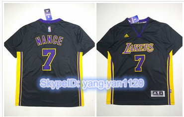 Los Angeles Lakers #7 Larry Nance Black Short Sleeve Stitched NBA Jersey